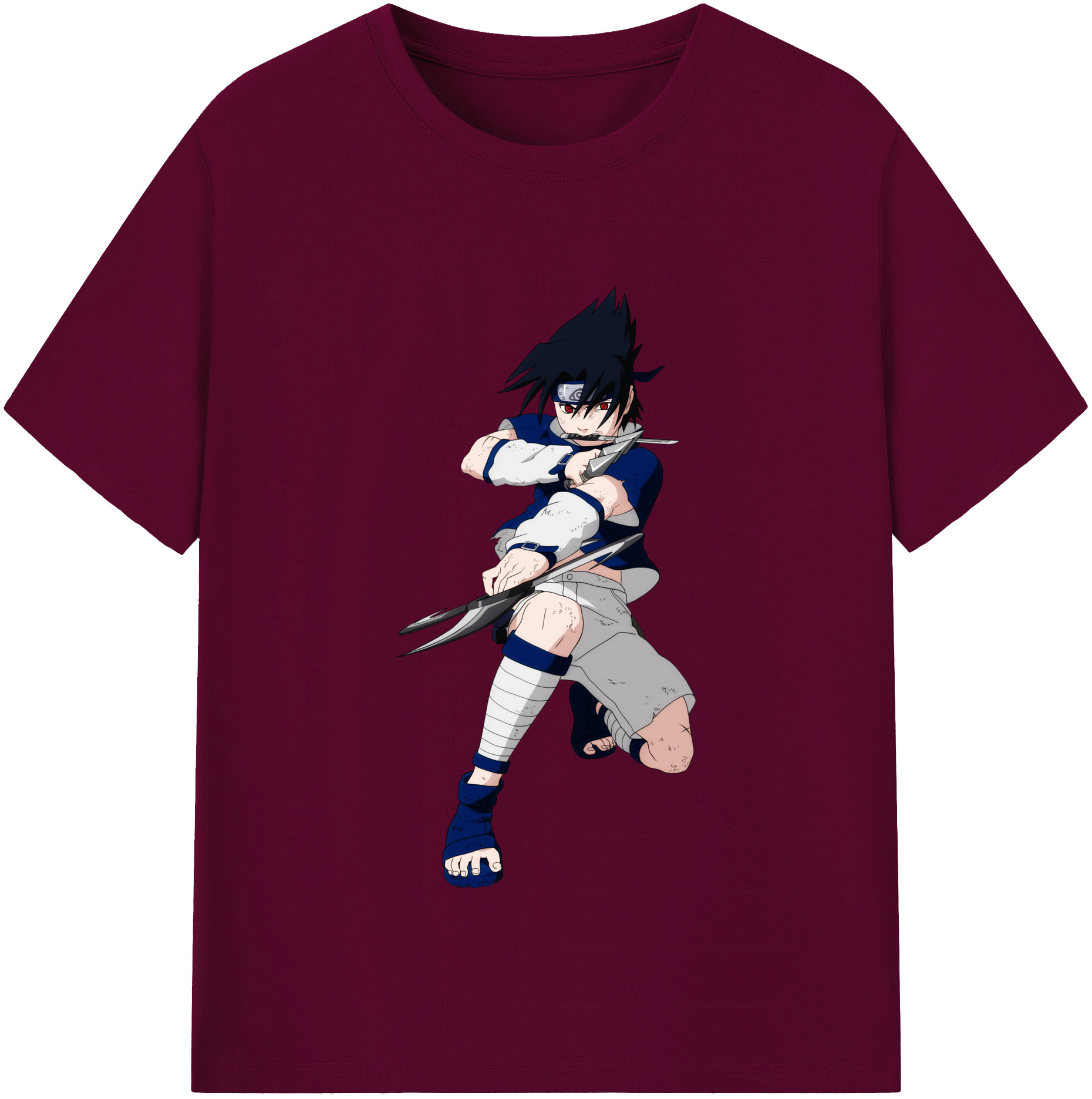 （画像用） NARUTO -ナルト- うちは サスケ Uchiha Sasuke レディースカジュアルプリントTシャツ（綿100％）